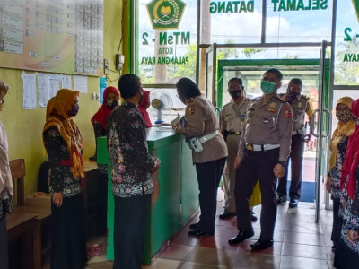 Penyambutan Tim Korlantas Polri di MTsN 2 Kota Palangka Raya