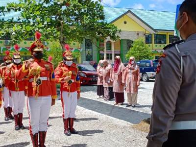 Penyambutan Tim Korlantas Polri di MTsN 2 Kota Palangka Raya